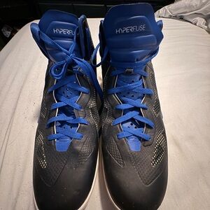 Nike Hyperfuse Black and Blue Athletic Shoes